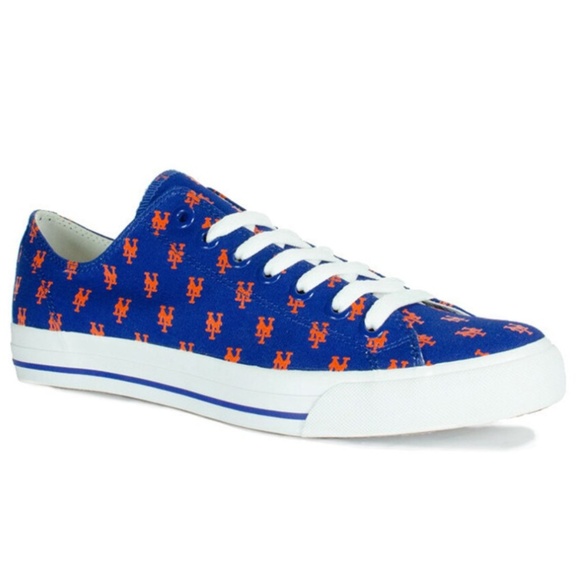 Row one New York Mets Logo All Over Blue Sneakers - Picture 1 of 6